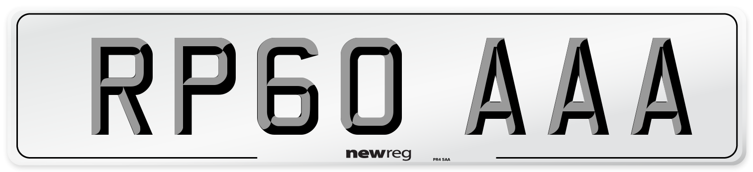 RP60 AAA Number Plate from New Reg